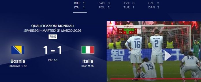 Foto Italia Bosnia Screenshot_5-4-2026_11459_sport.sky.it